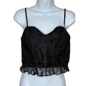 Intimately Free People Black Lace Corset Top Size Large Dark Romantic Whimsigoth